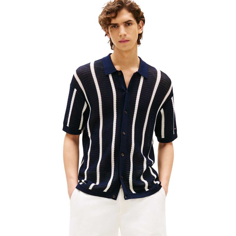 Tommy Hilfiger Vertical Stripe Open Knit Shirt image number 0